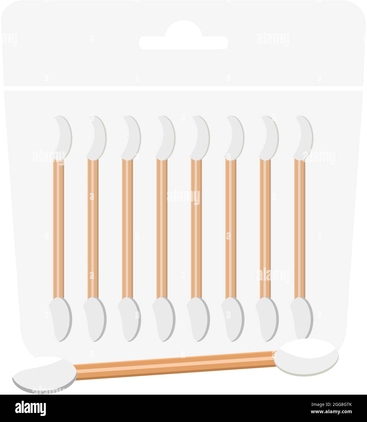 Small cotton buds, illustration, vector on a white background. Stock Vector