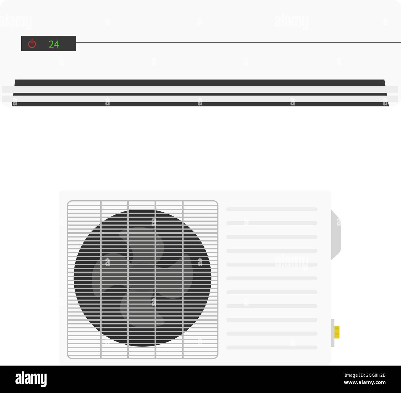 White Air conditioner, illustration, vector on a white background. Stock Vector