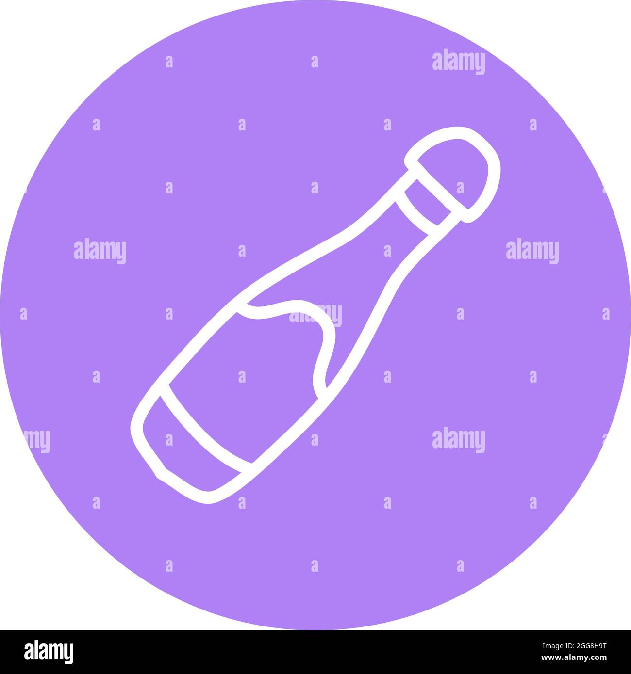 Wedding champagne, illustration, vector on a white background. Stock Vector