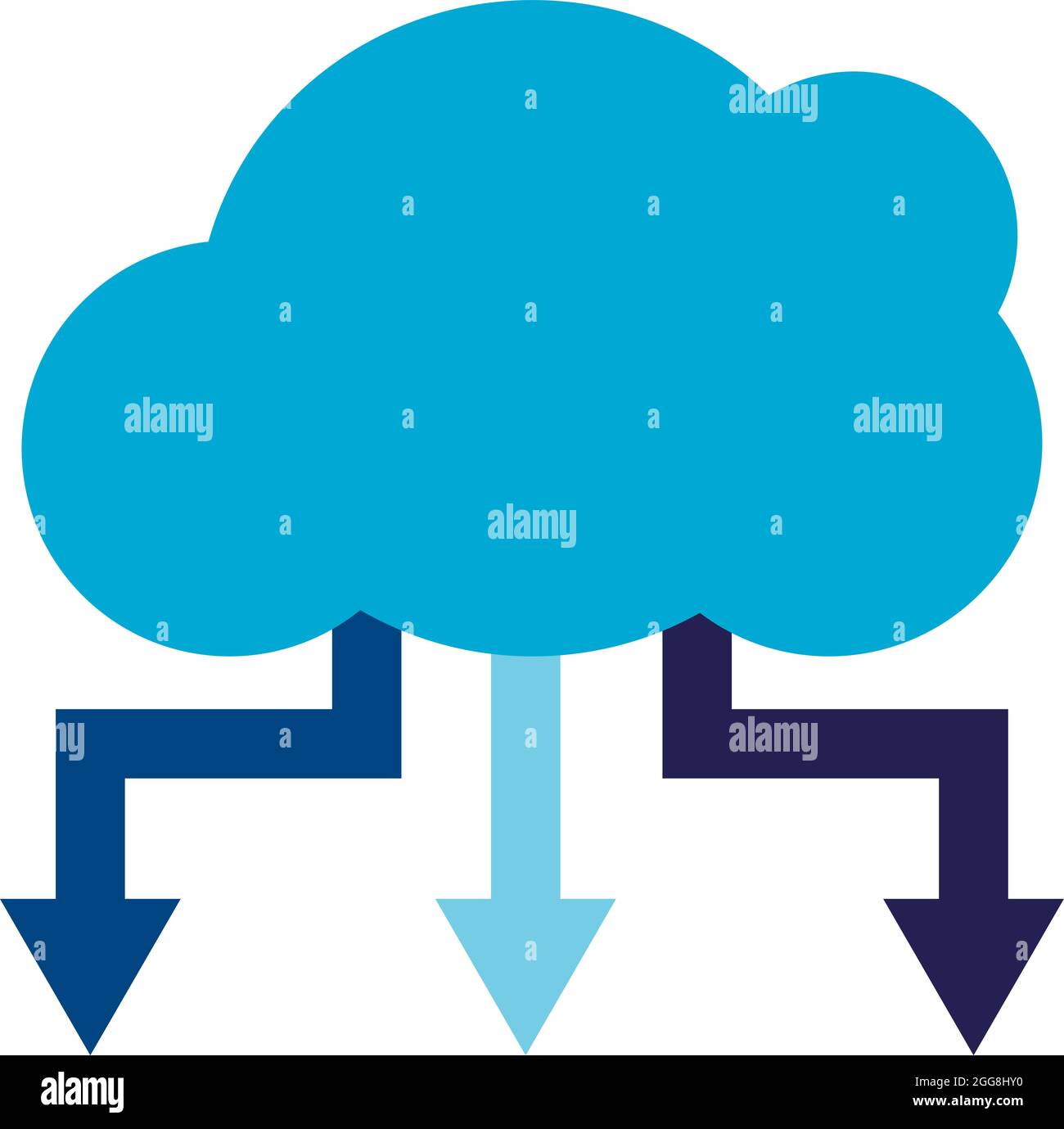 Analytics cloud, illustration, vector, on a white background. Stock Vector