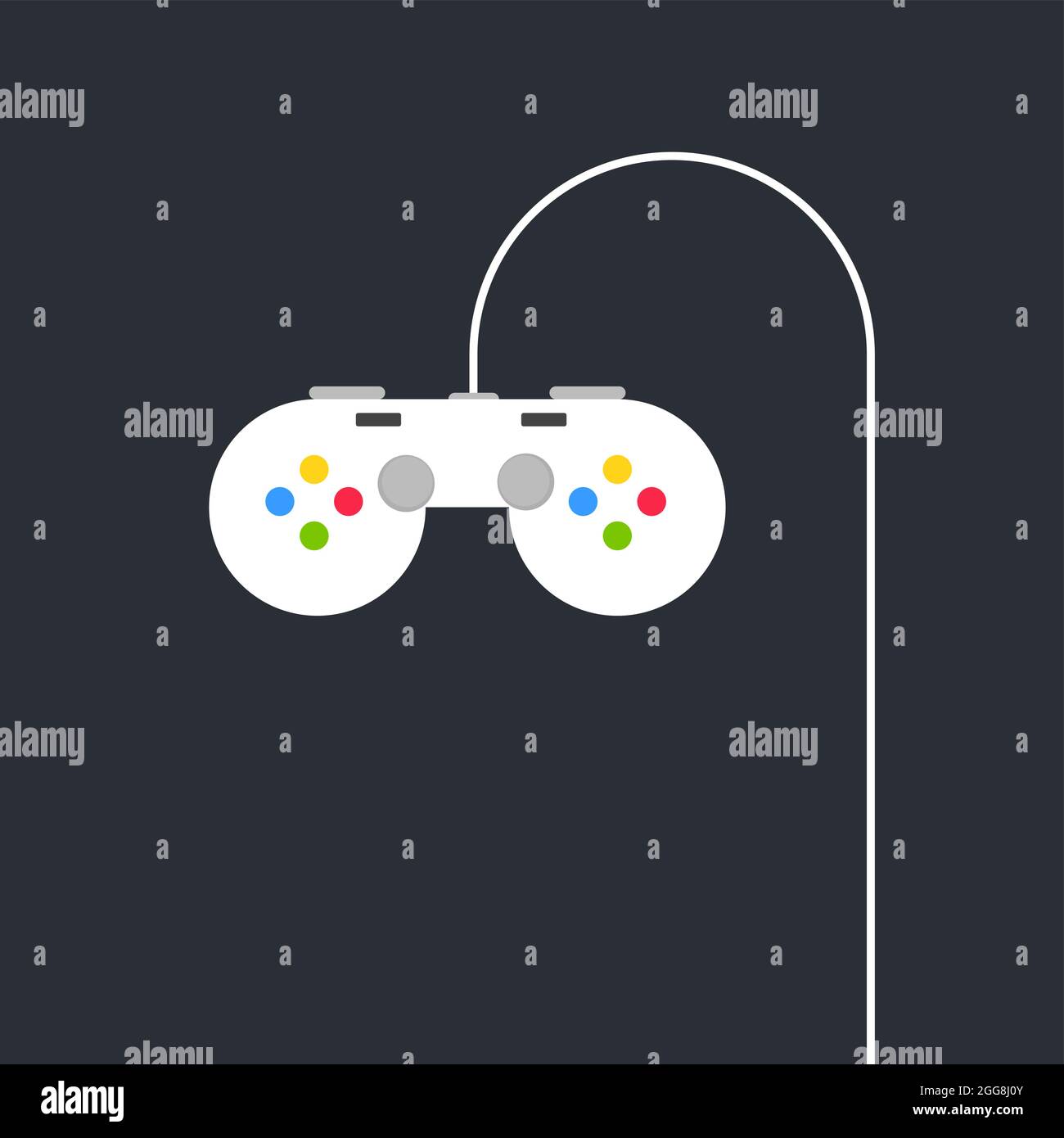 Game controller, illustration, vector on a white background Stock ...