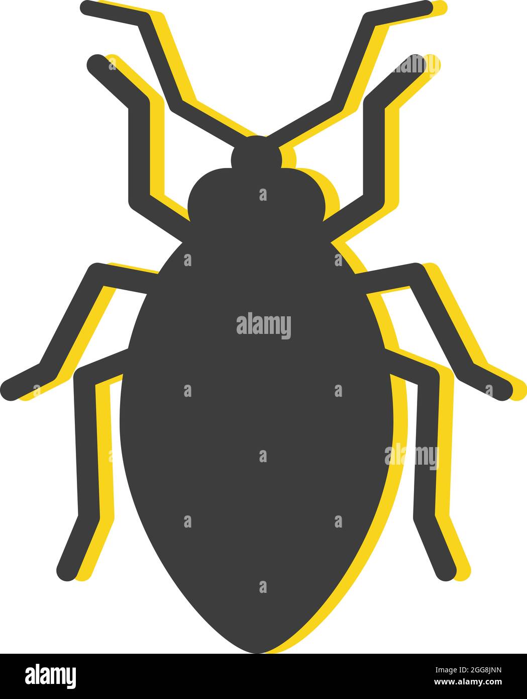 Big black bug, illustration, vector, on a white background Stock Vector ...