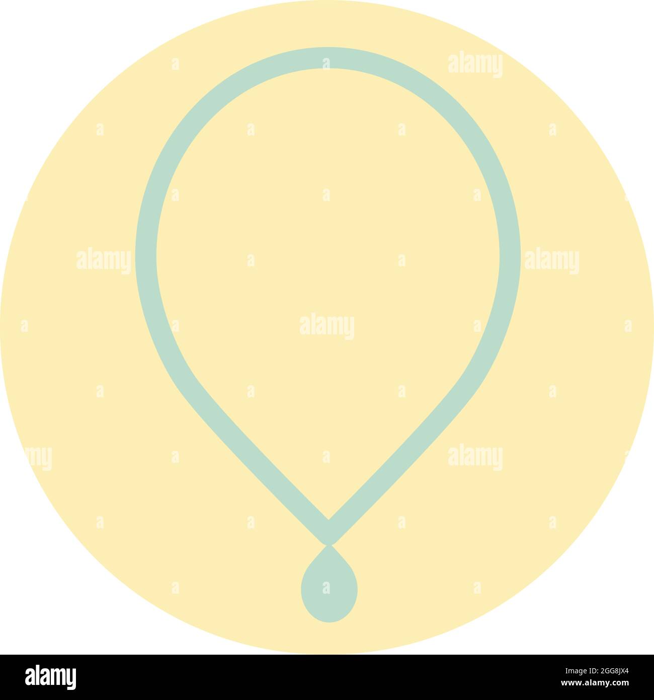Expensive blue necklace,illustration, vector, on a white background. Stock Vector