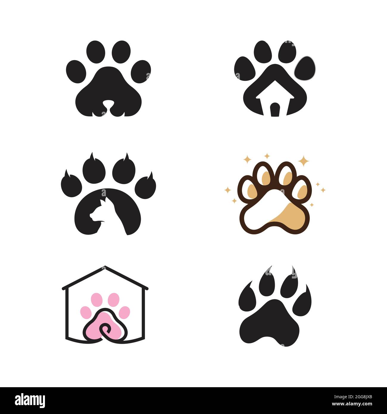 Paw Logo design vector illustration design template Stock Photo - Alamy