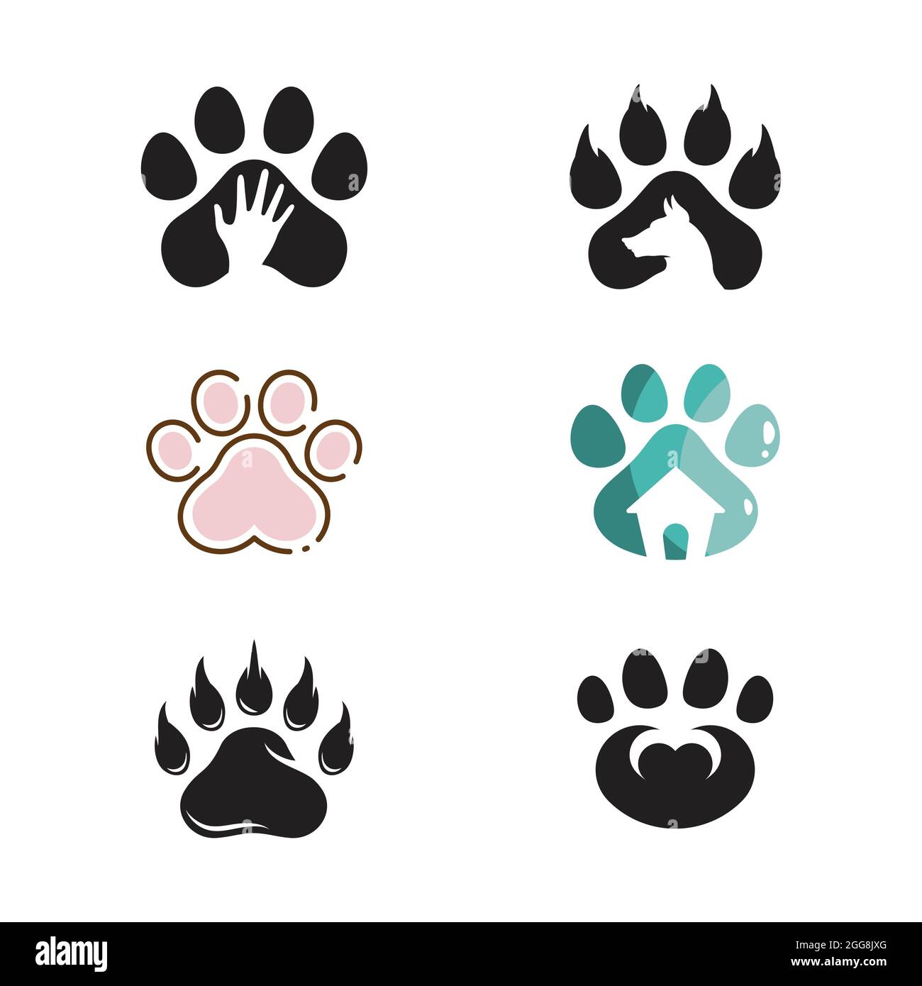 Paw Logo design vector illustration design template Stock Photo - Alamy