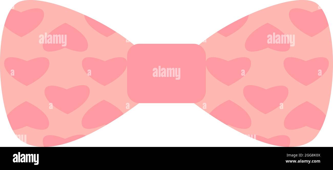 Bow with pink hearts, illustration, vector, on a white background Stock ...