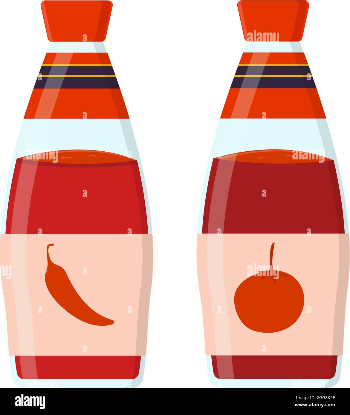 Sauce bottle, illustration, vector on a white background. Stock Vector