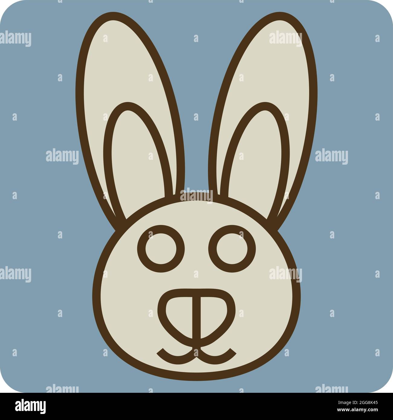 Brown bunny head, illustration, vector, on a white background Stock Vector Image & Art Alamy