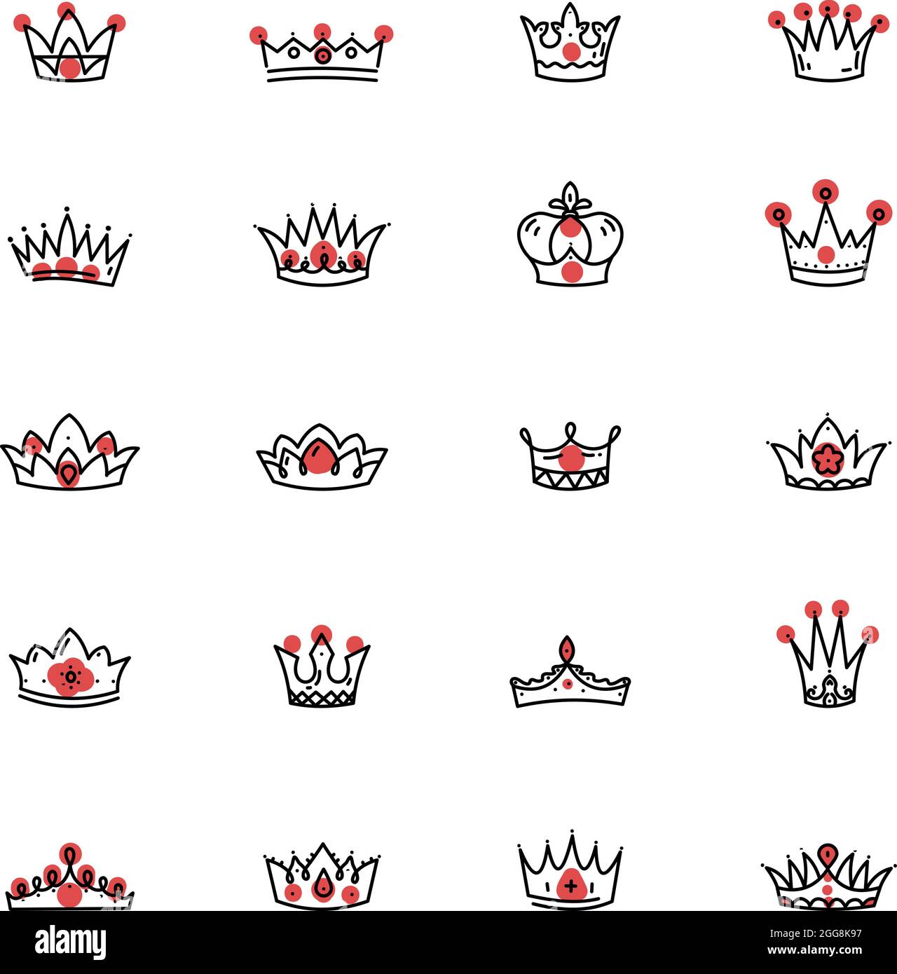 Set of crowns, illustration, vector, on a white background Stock Vector ...