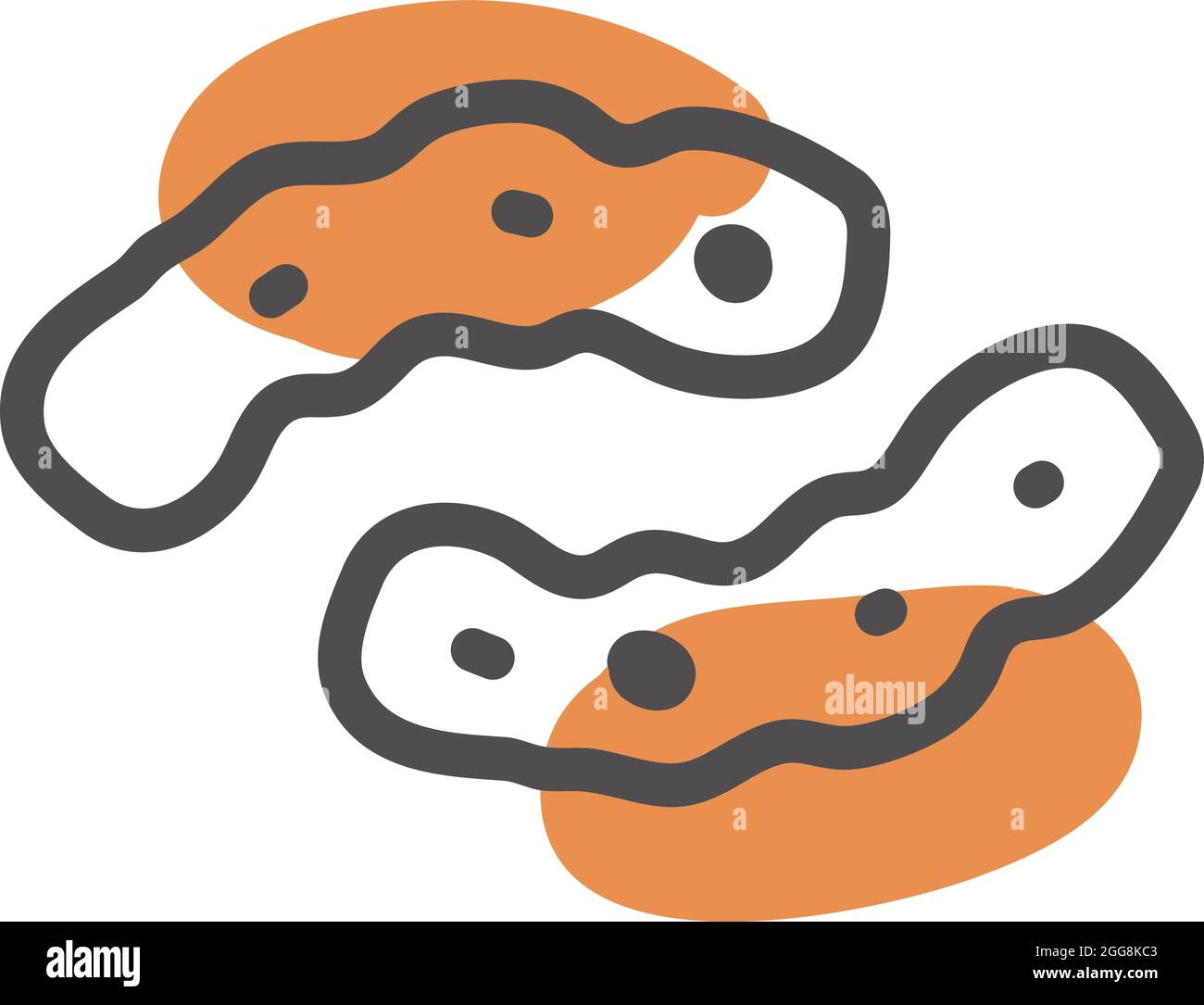 Orange virus, illustration, vector, on a white background. Stock Vector