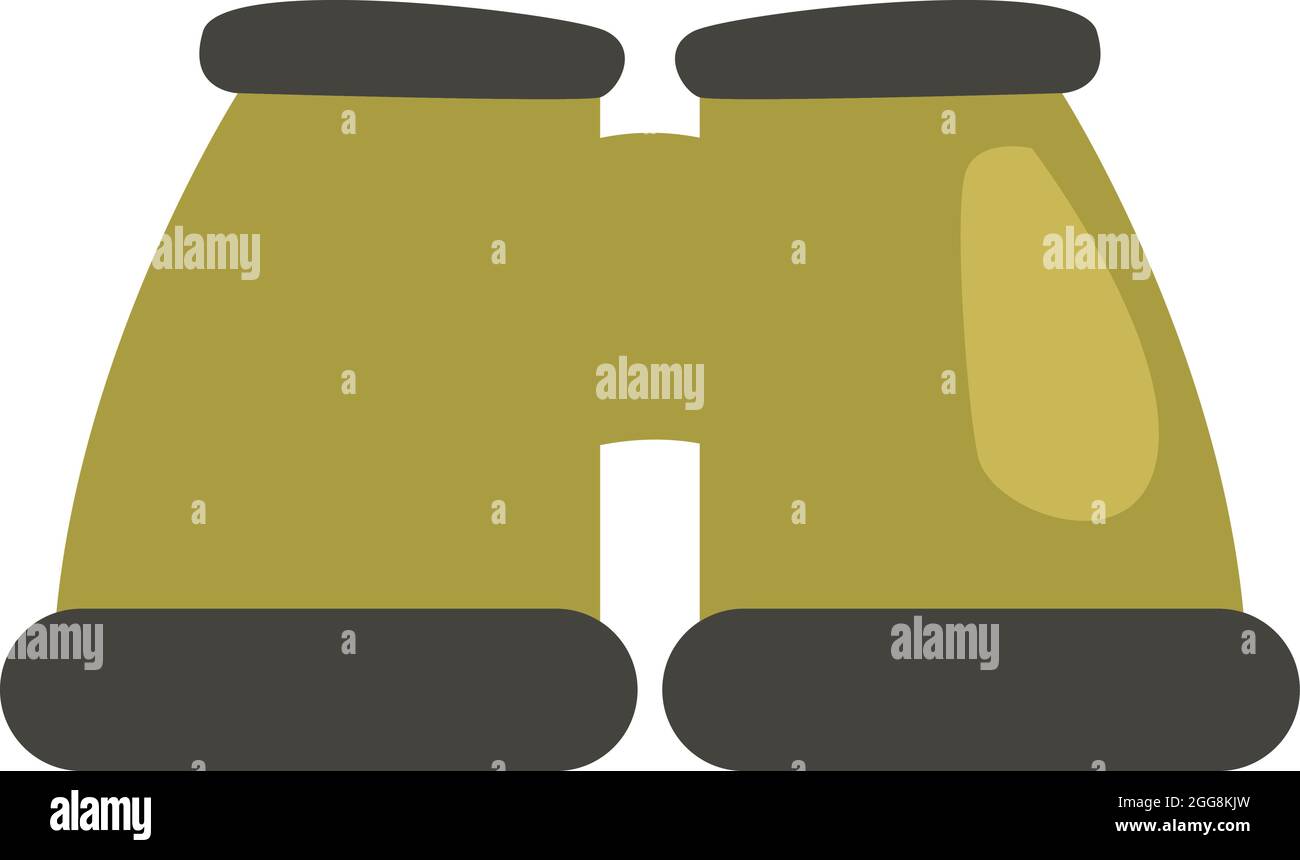 Green binoculars, illustration, vector, on a white background. Stock Vector