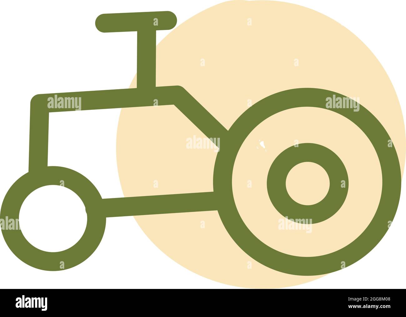 Green tractor, illustration, vector, on a white background Stock Vector