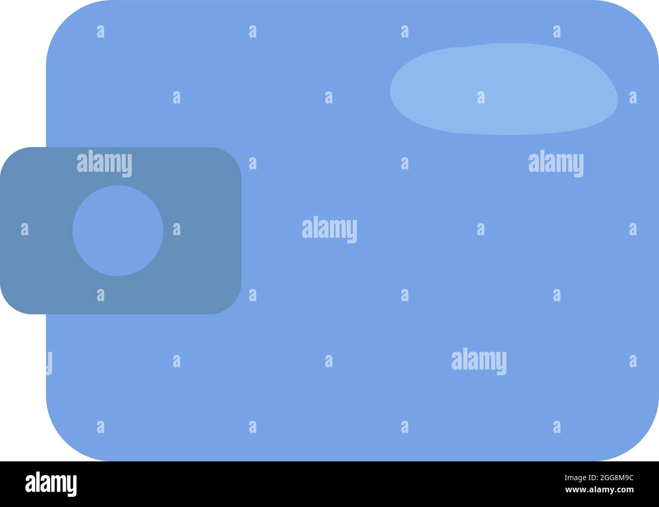 Blue wallet, illustration, vector, on a white background. Stock Vector