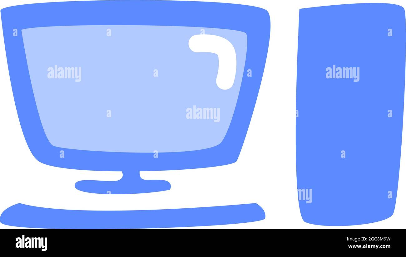 Computer keyboard isolated blue Stock Vector Images - Alamy