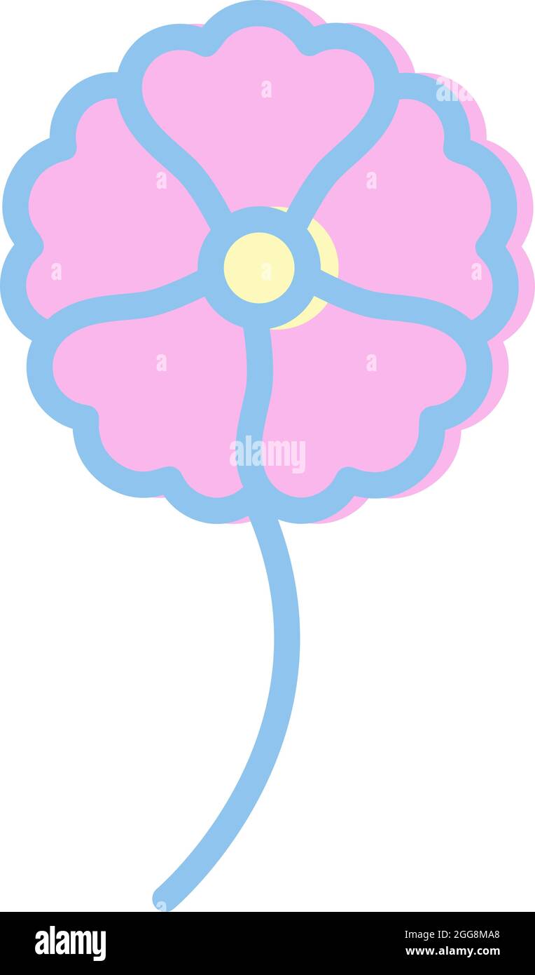 Pink crocus flower, illustration, vector, on a white background. Stock Vector