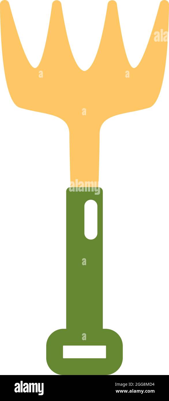 Yellow rake,illustration, vector, on a white background Stock Vector ...
