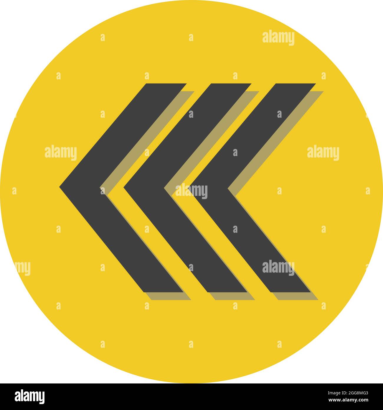 Arrow pointing left, illustration, vector, on a white background. Stock Vector