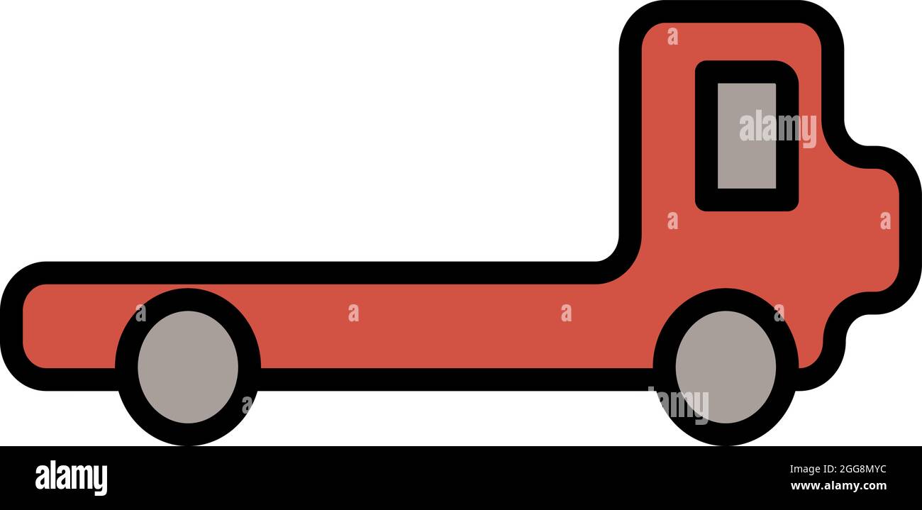 Red truck without trail, illustration, vector, on a white background. Stock Vector