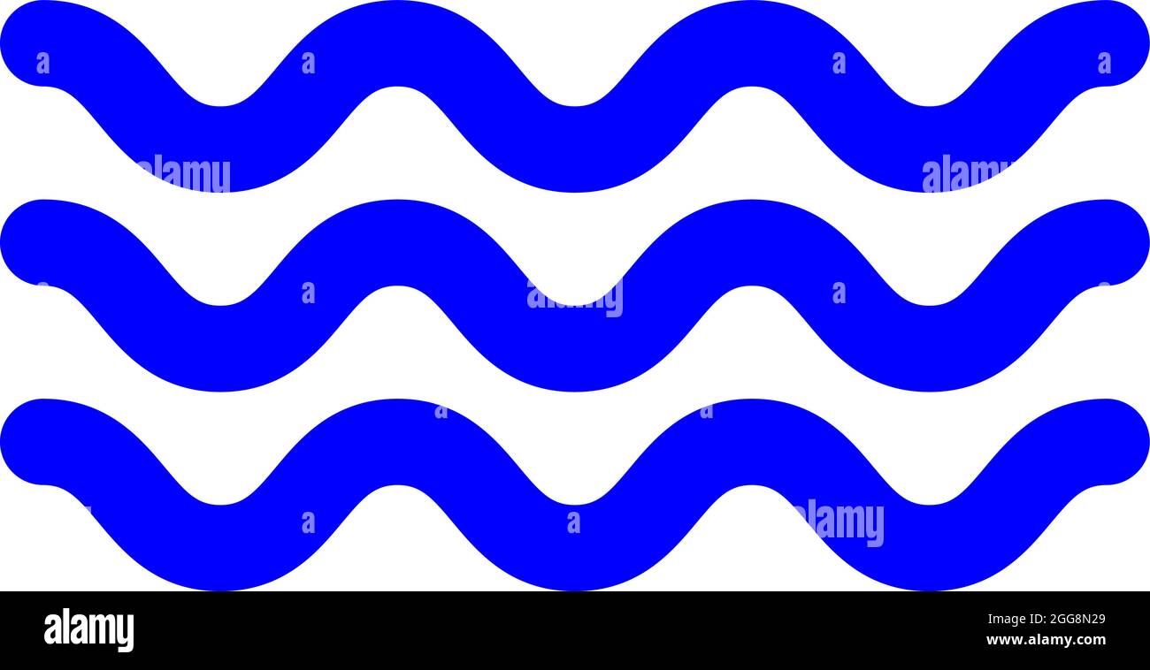 Blue sea waves, illustration, vector, on a white background. Stock Vector