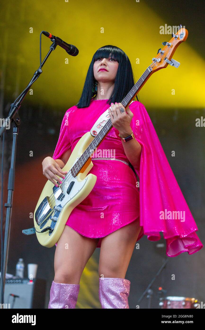Laura Lee of Khruangbin during the Railbird Music Festival at The Grounds  at Keeneland on August 29, 2021, in Lexington, Kentucky (Photo by Daniel  DeSlover/Sipa USA Stock Photo - Alamy
