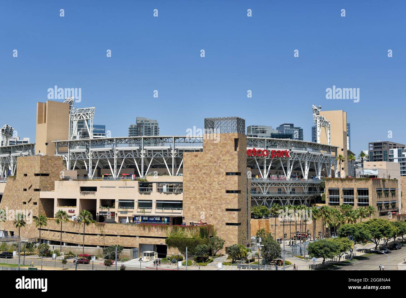 SAN DIEGO , CALIFORNIA - 25 AUG 2021: Petco Park home of the San Diego Padres of Major League Baseball. Stock Photo