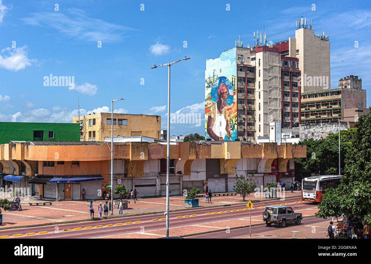 La avenida Venezuela seen from baluarte San Pedro Martir, Cartagena de Indias, Colombia. Stock Photo
