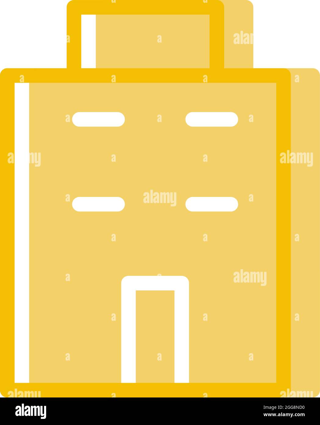 Yellow simple building, illustration, vector, on a white background ...