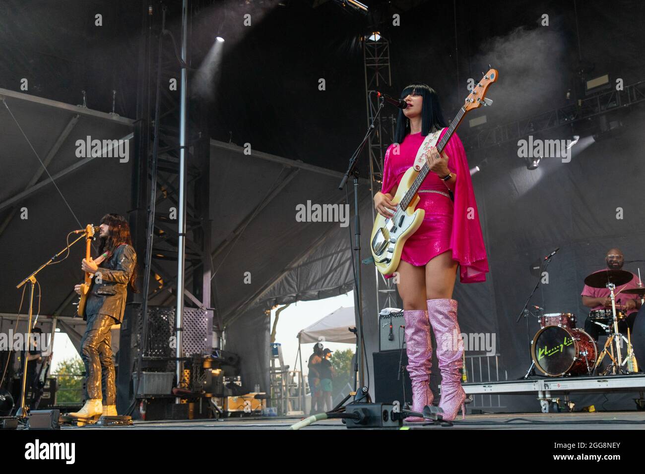 Mark Speer, Laura Lee and Donald "DJ" Johnson of Khruangbin during the Railbird Music Festival