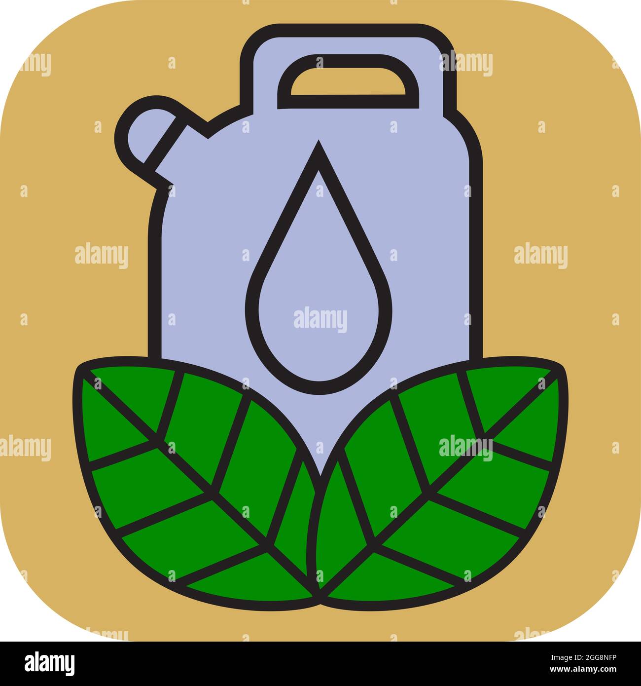 Eco oil container, illustration, vector, on a white background Stock