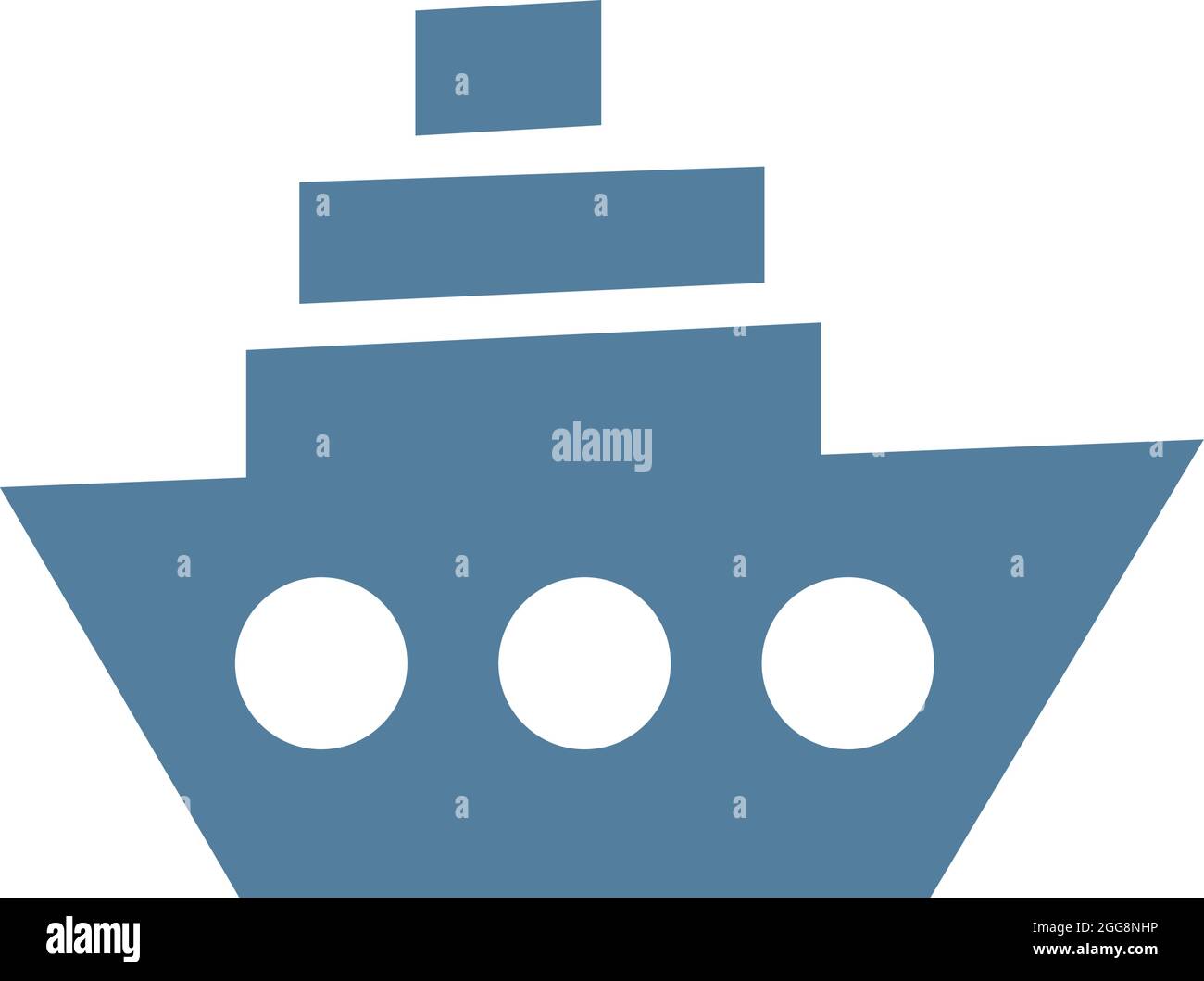 Ship delivery, illustration, vector, on a white background. Stock Vector