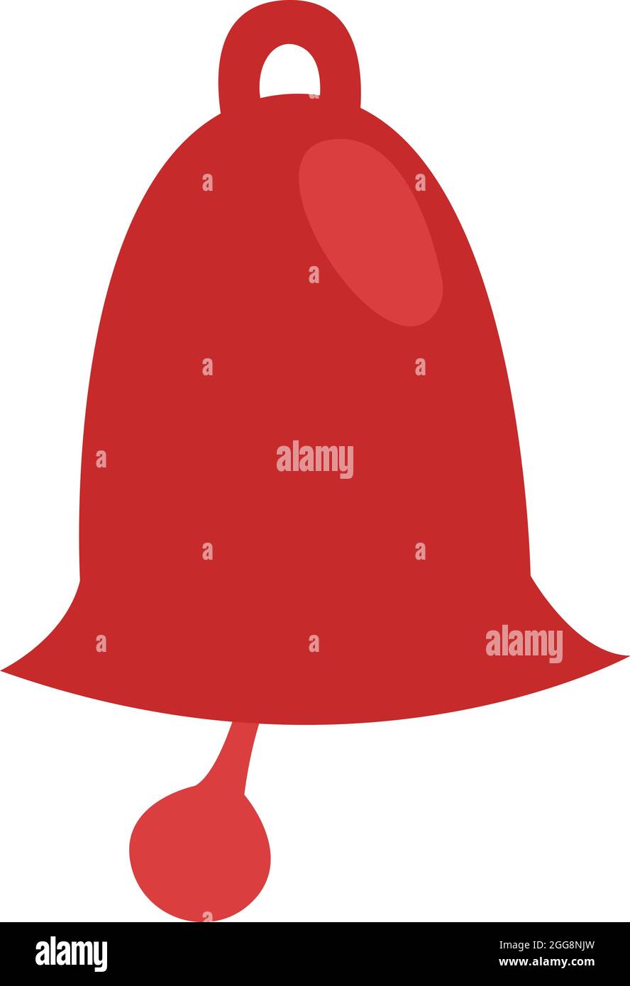 Red school bell, illustration, vector, on a white background. Stock Vector