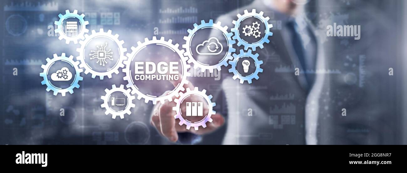 EDGE Computing technology internet concept. Mixed Media. Stock Photo