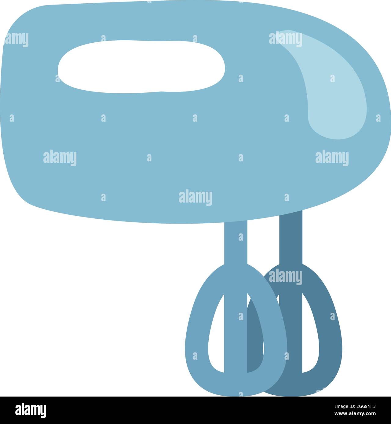 Blue hand mixer, illustration, vector, on a white background Stock