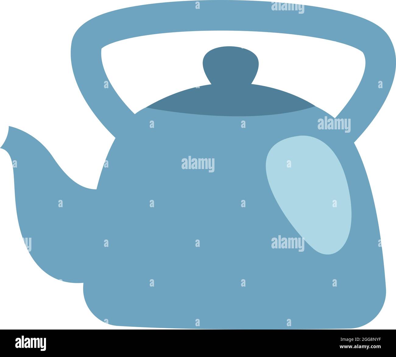 Old teapot, illustration, vector, on a white background. Stock Vector