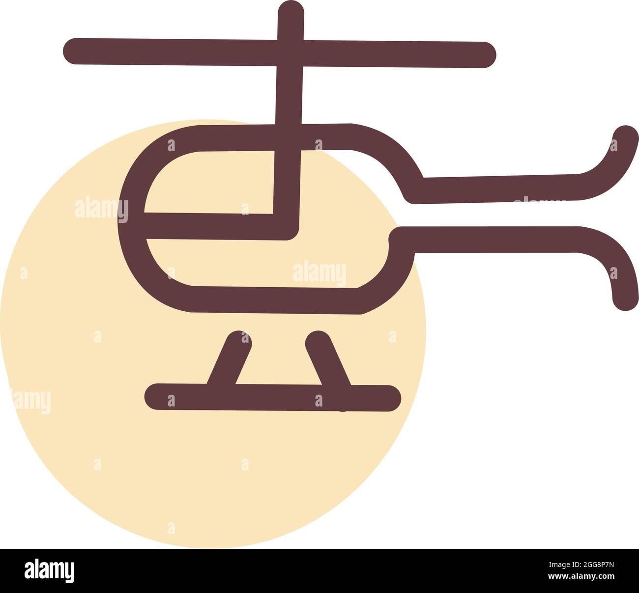 Flying helicopter, illustration, vector, on a white background. Stock Vector