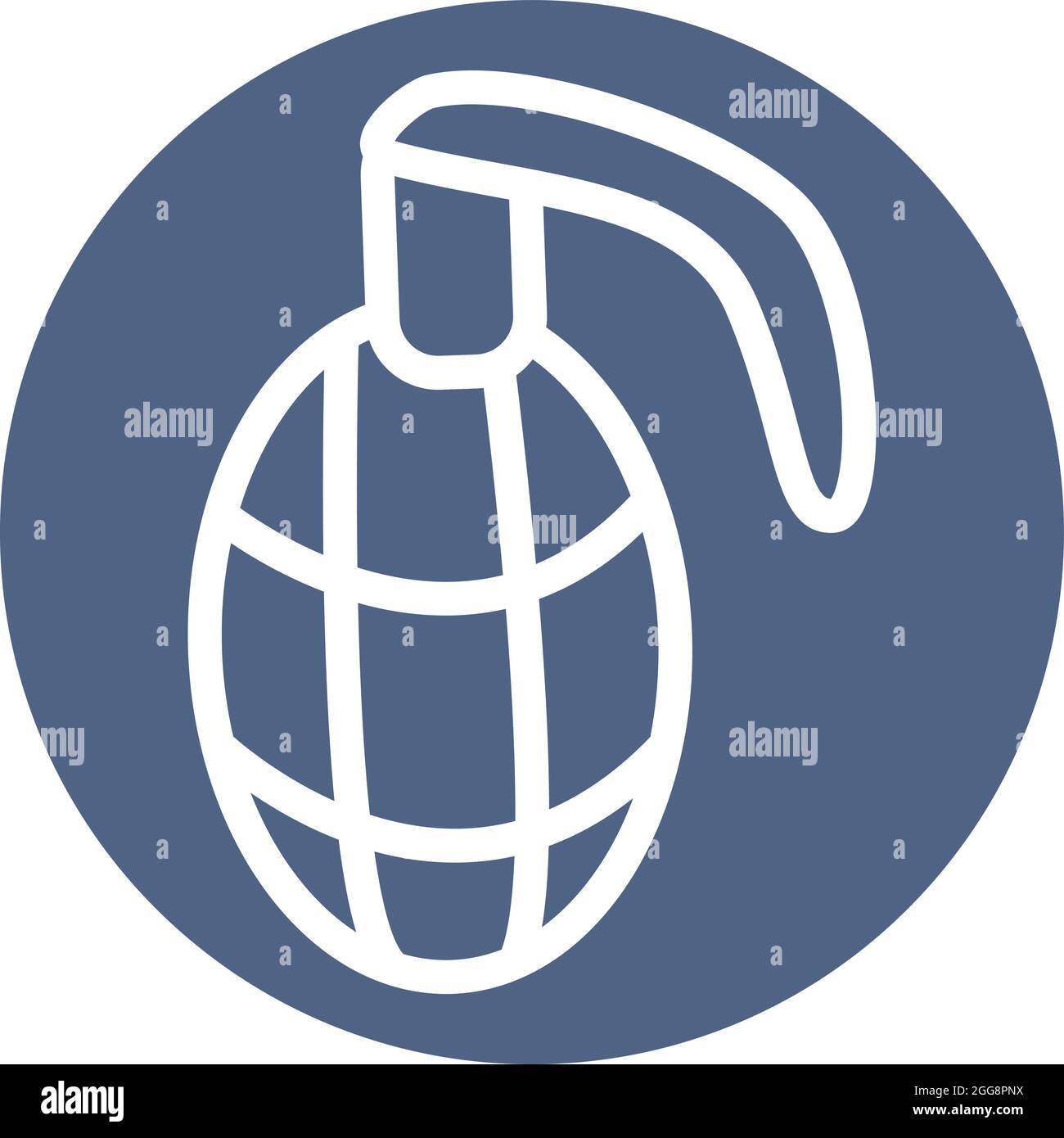 Hand grenade, illustration, vector, on a white background Stock Vector ...