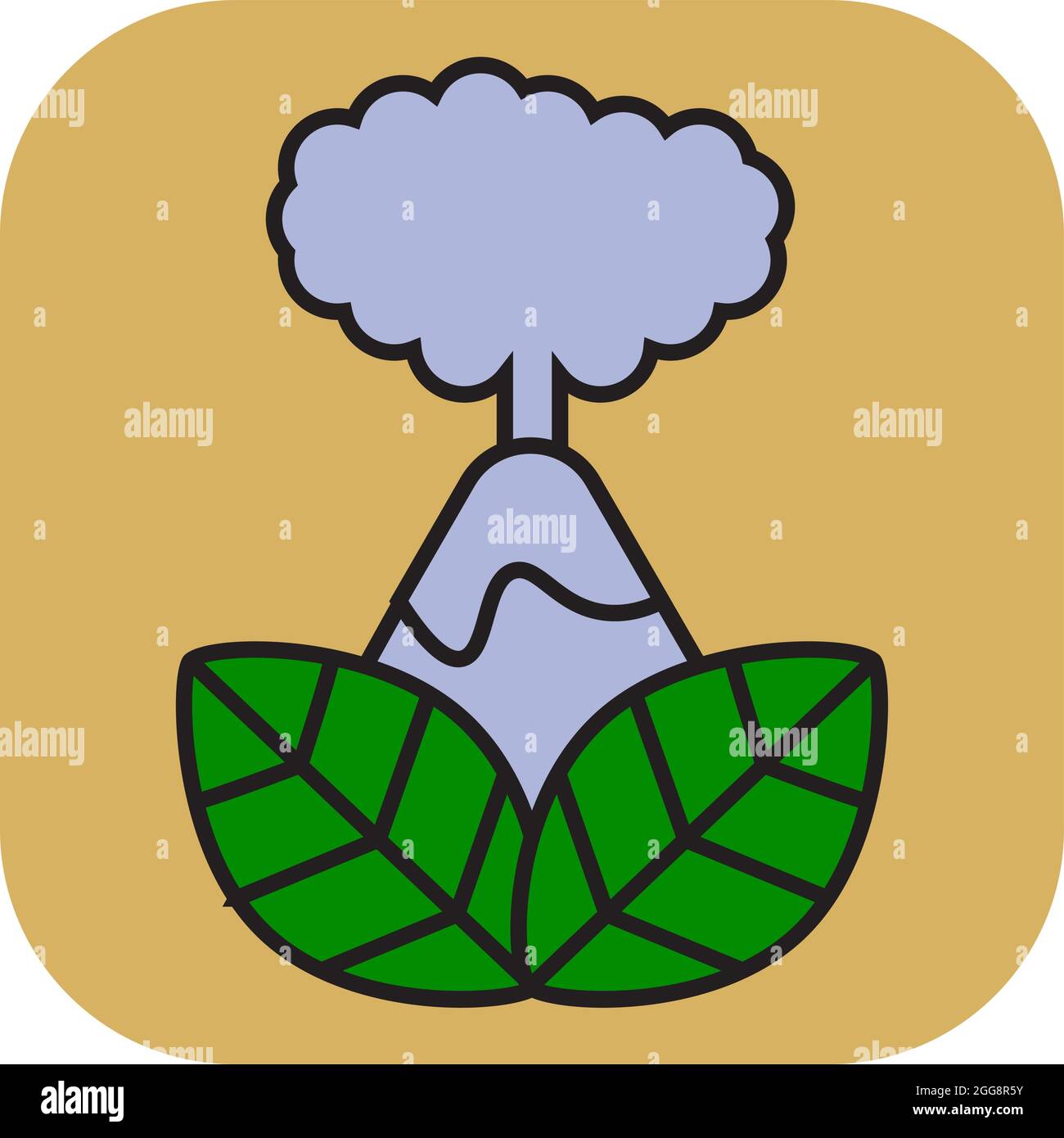 Ecological volcano, illustration, vector, on a white background Stock ...