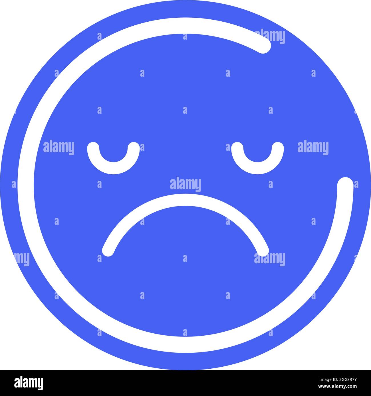 Bored and sad emoticon, illustration, vector, on a white background ...