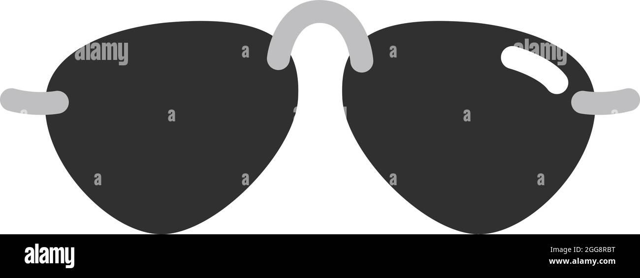 Silver sunglasses, illustration, vector, on a white background. Stock Vector