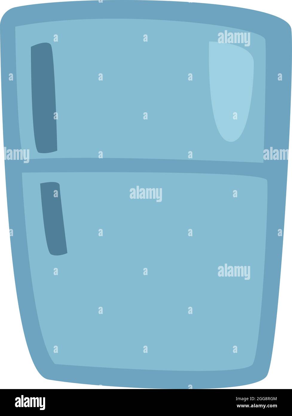 Blue refridgerator, illustration, vector, on a white background. Stock Vector