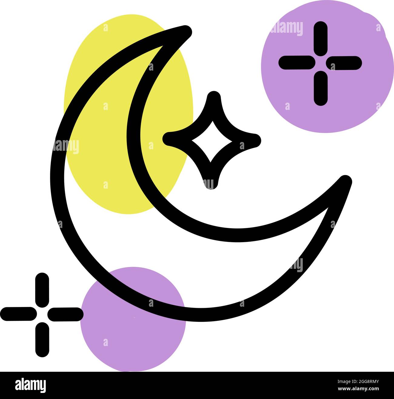Young moon, illustration, vector, on a white background Stock Vector ...