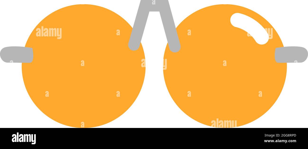 Yellow circular sunglasses, illustration, vector, on a white background. Stock Vector