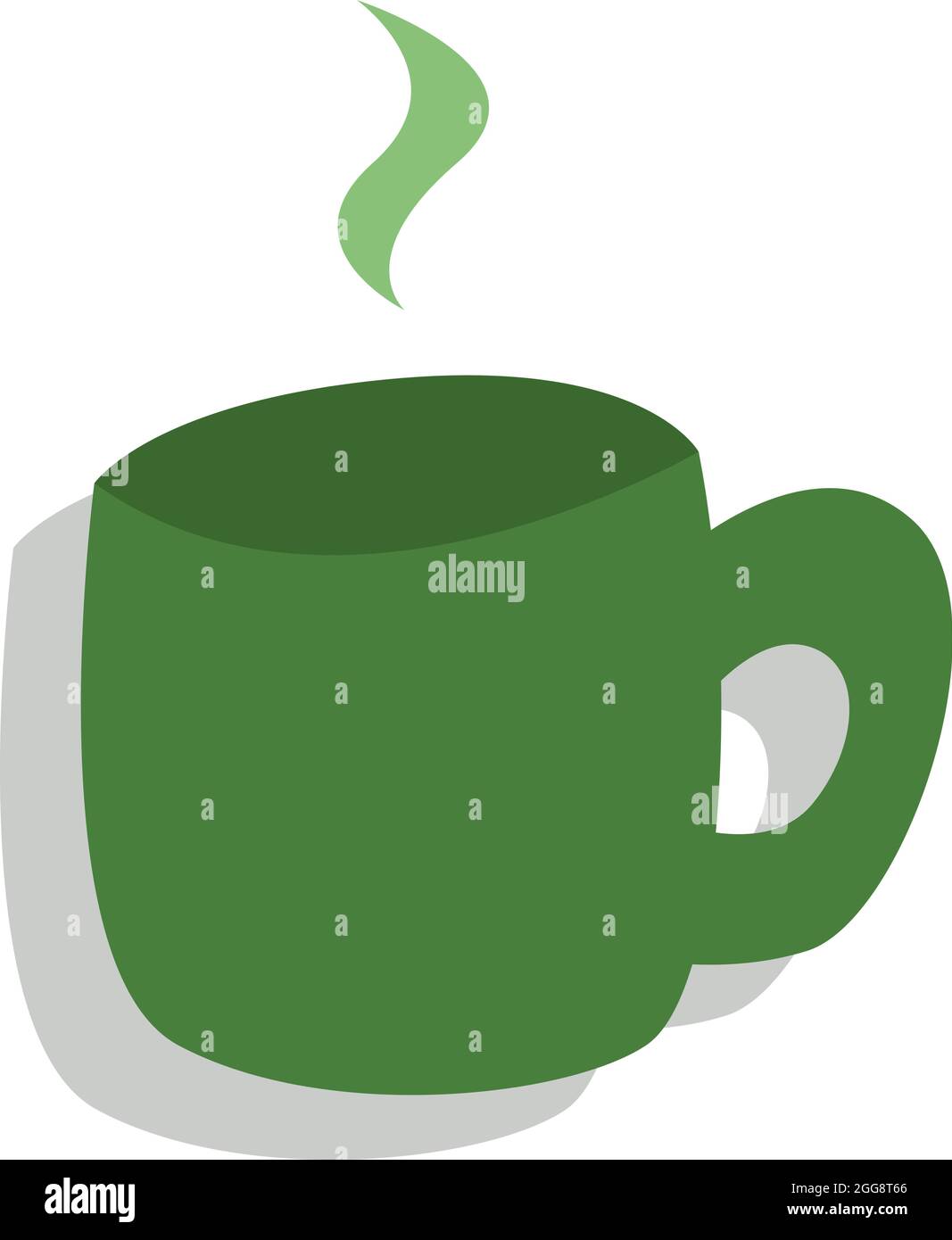 Green journalism coffee cup, illustration, vector, on a white background. Stock Vector
