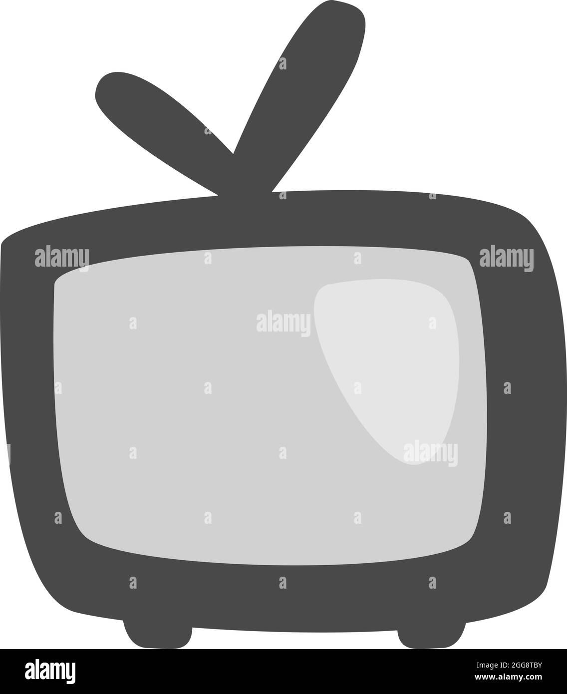 Watching tv, illustration, vector, on a white background. Stock Vector