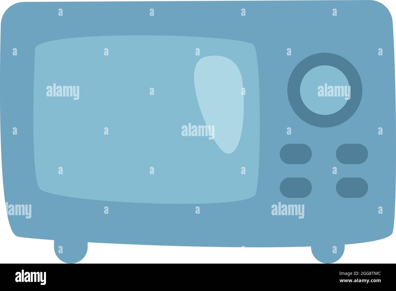 Blue microwave, illustration, vector, on a white background. Stock Vector