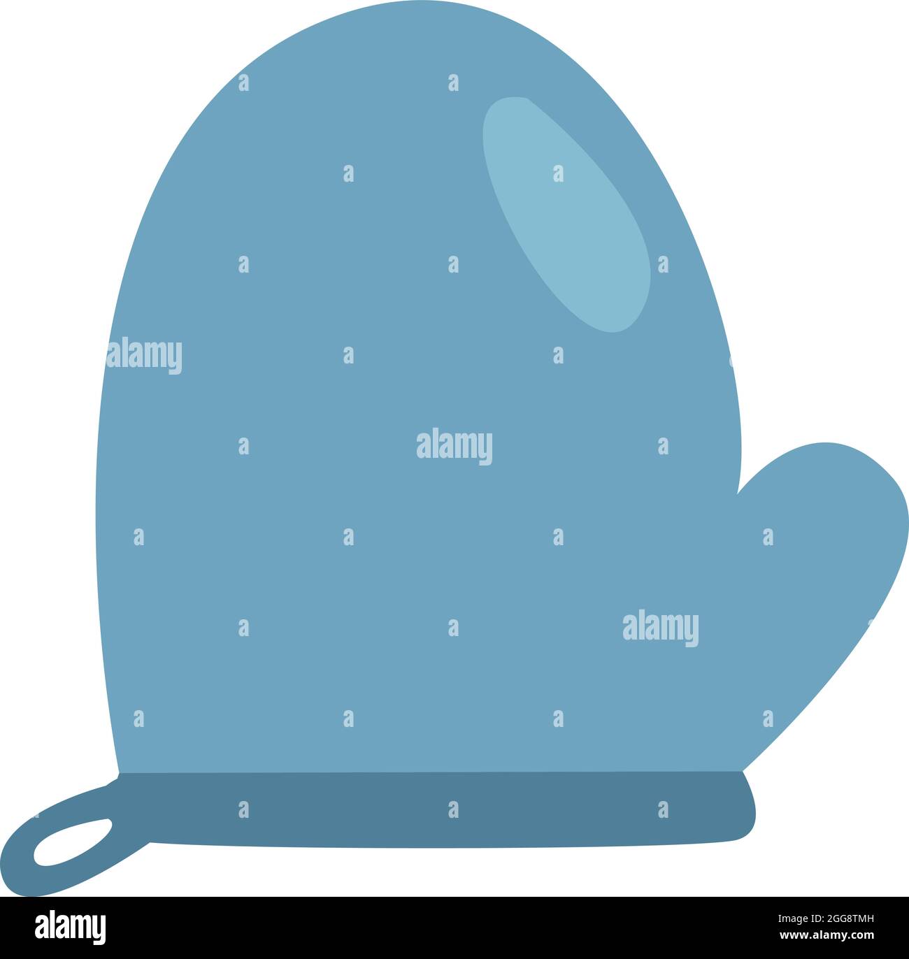Blue oven mitten, illustration, vector, on a white background. Stock Vector