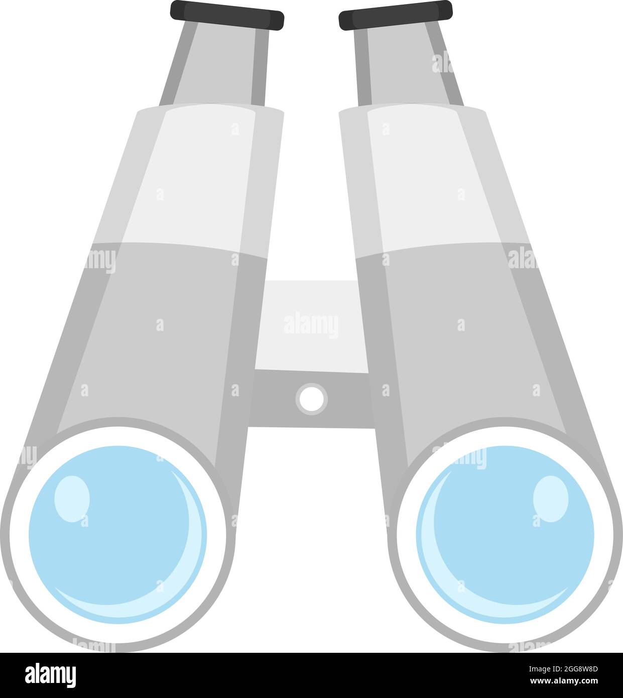 Grey binoculars, illustration, vector on white background. Stock Vector