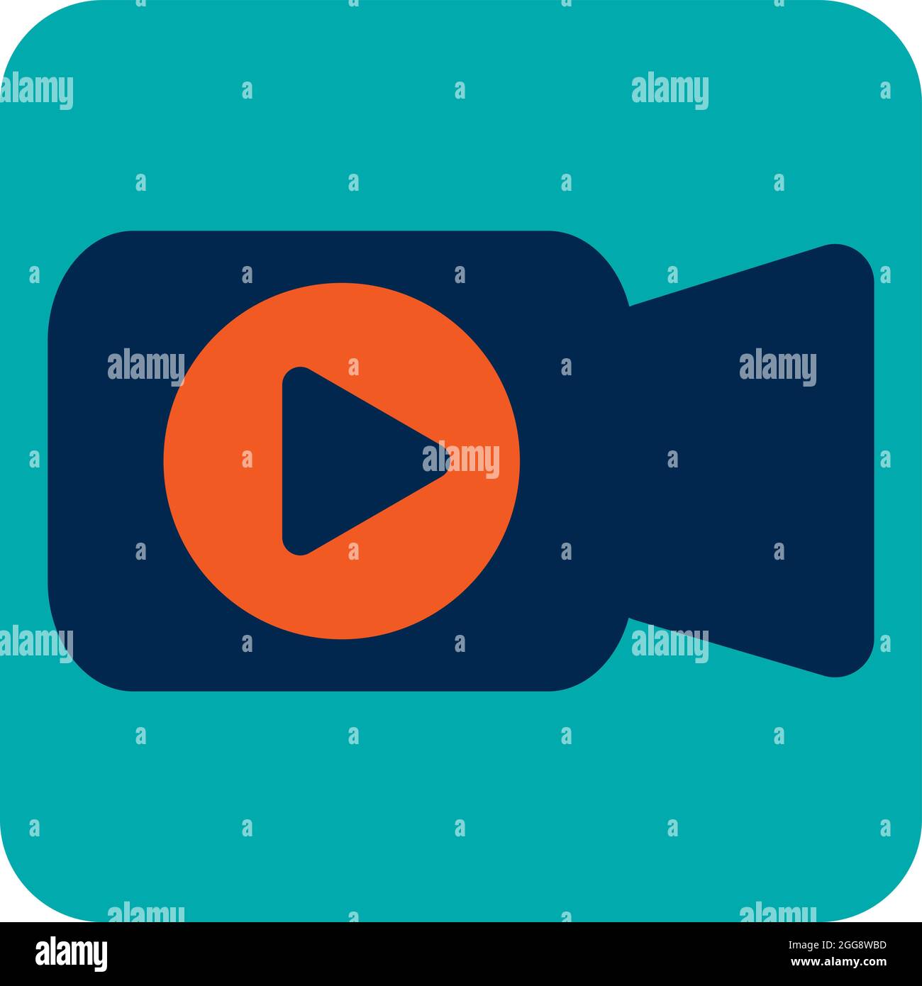 Podcast video player, illustration, vector, on a white background. Stock Vector