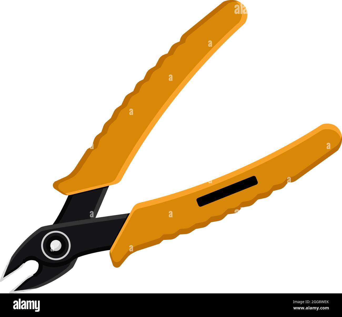 Orange cable cutter, illustration, vector on white background Stock ...