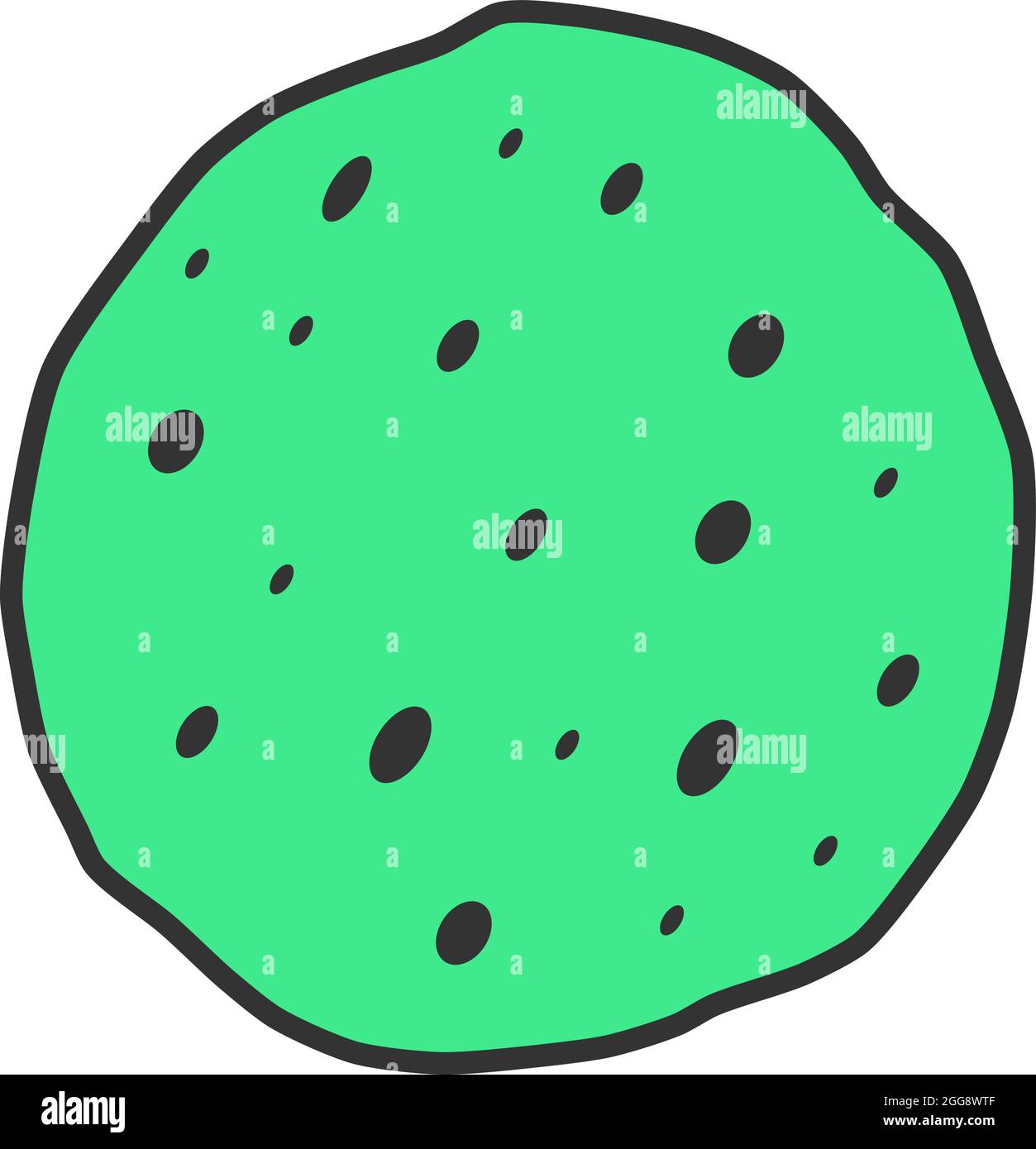 Green planet, illustration, vector, on a white background. Stock Vector